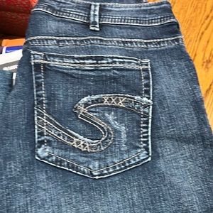 Silver jeans. “Sam” size 30/29 straight leg